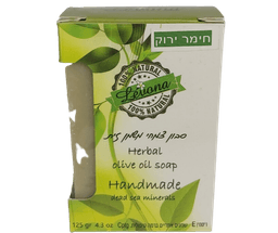 סבון צמחי | משמן זית | עשיר בלחות | מעושר בויטמין E | פלוס שמנים אתריים | חימר ירוק | לבנה | Levana