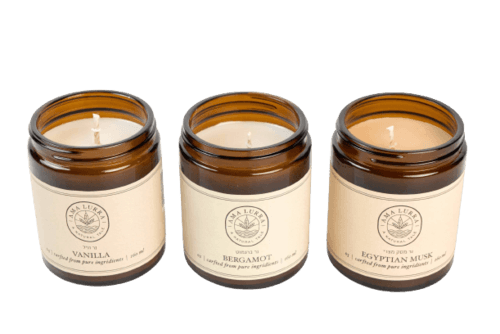 מארז נרות ריחניים | נר יסמין | נר ברגמוט | נר מסק מצרי | נר וניל עדין אמה לורה | Ama lurra