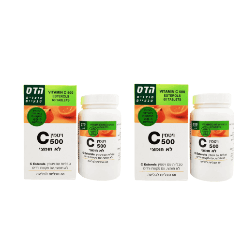 ויטמין 500 C לא חומצי | 120 טבליות לבליעה | לשמור במקום קריר ויבש לאחר פתיחה | מבצע זוגי | פלוריש הדס | Floris Hadas