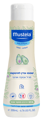 שמפו עדין לתינוקות | עם אבוקדו אורגני | מכיל 200 מל | מוסטלה | Mustela