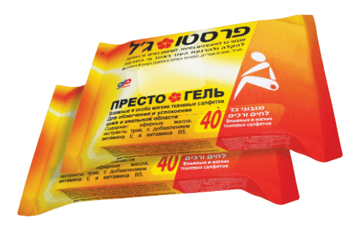 פרסטו גל | מגבוני בד | לשימוש באיזור פי הטבעת | 80 יחידות |