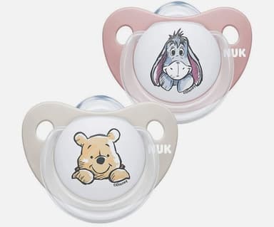 זוג מוצצי נוק דיסני NUK Disney Baby | סיליקון 6-18 חודשים | פו הדוב ורוד-קרם | נוק | NUK