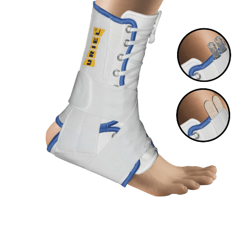 סד מייצב מוטות תמיכה לקרסול מומלץ במקרי פציעה נקע או נפיחות עם סגירת שרוכים להידוק והתאמה אידיאלי | מידה XL אוריאל | URIEL