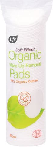 לייף | פדים אורגניים להסרת איפור ולשימושים שונים | 80 יחידות