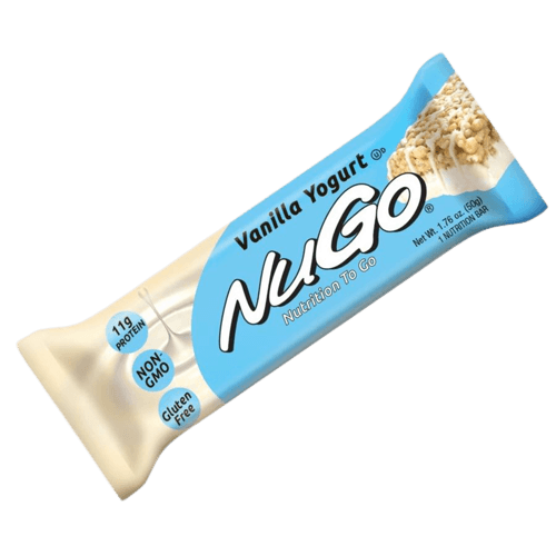 חטיף עב חלבון בטעם וניל מצופה בטעם יוגורט | 50 גרם | 11 גרם חלבון | ללא גלוטן | Nugo