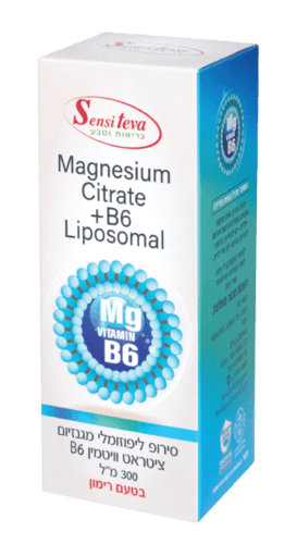 מגנזים ציטראט בתוספת B6 ליפוזומלי | בטעם רימון | 300 מל | סנסי טבע | Sensi Teva