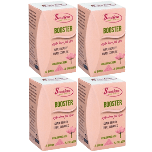 BOOSTER קולגן | ביוטין וחומצה היאלורונית | כל יחידה מכילה 60 כמוסות | רביעייה | סנסי טבע | Sensi Teva