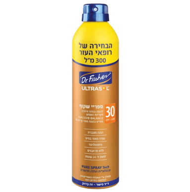 אולטרסול | ספריי שקוף להגנה מהשמש 30SPF | מכיל 300 מל | דר פישר | Dr Fischer