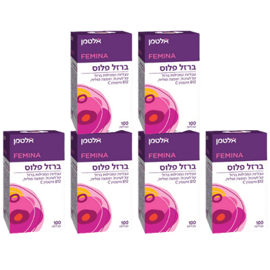 מבצע שישיה | אלטמן | ברזל פלוס | 600 טבליות | FEMINA | Vegan Friendly | ללא גלוטן | IRON PLUS | כשר פרווה | בנוסף מכיל גם חומצה פולית B12 וויטמין C | אלטמן | ALTMAN