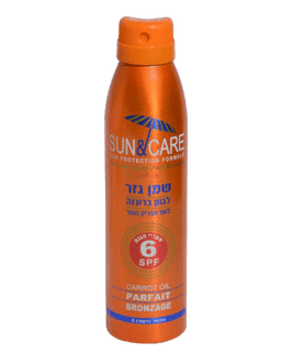 סאן קאר | שמן גזר | לעור מבריק וזוהר | מעושר בויטמין E | מכיל 200מל | 30SPF | ספריי הגנה Sun Care