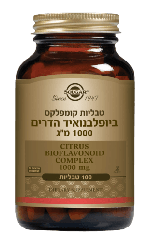 קומפלקס ביופלבונואיד הדרים | במינון 1000 מג | מכיל 100 טבליות | מתאים לצמחונים וטבעונים | סולגאר | Solgar