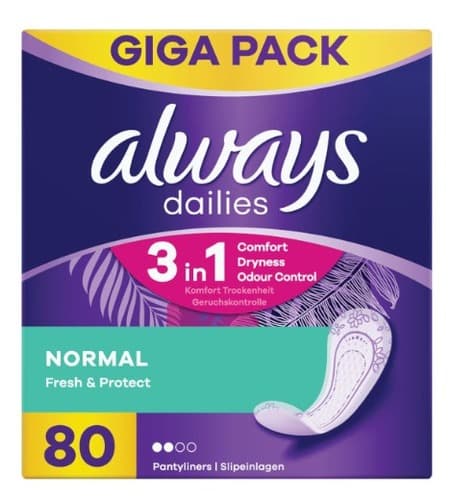 מגני תחתון נורמל עם ניחוח | 80 יחידות | always dailies Normal Fresh Protect | אולוויז | always