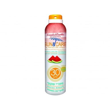 ספריי שקוף להגנה גבוהה מקרני השמש | 200מל | SPF30 | עמיד במים | ללא פרבנים | בניחוח אבטיח רענן | Sun Care