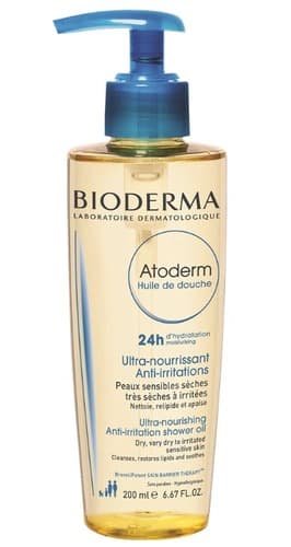 אטודרם שמן רחצה | מכיל 200 מל | שמן הזנה לעור יבש עד יבש מאוד | ביודרמה | Bioderma