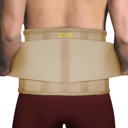 חגורת גב סגירה כפולה בצבע בז | ITEM 078C אוריאל | מידה S | חגורת לאמבו LUMBO Belt אוריאל | URIEL