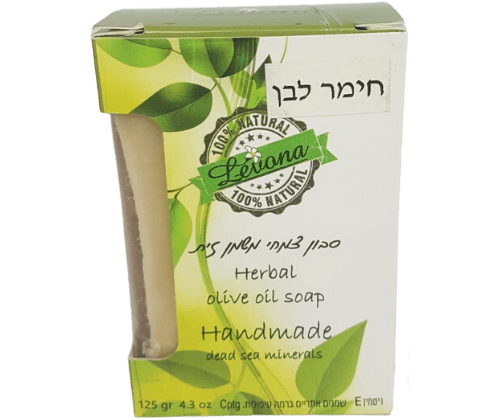 סבון צמחי משמן זית עשיר בלחות | מועשר בויטמין E ושמנים אתריים | חימר לבן | לבנה | Levana