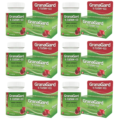 גרנה גארד שמן | זרעי רימונים אומגה 5 | מבצע 6 יחידות | מכיל 360 כמוסות | גרנליקס | Granalix