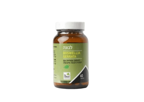 לבונה | מכיל 60 כמוסות צמחיות | עם תמצית לבונה מיובשת | תוסף תזונה | כשר פרווה | דר גרין | Dr Green