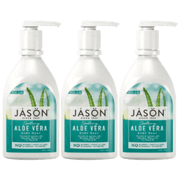 מבצע שלישיה | גייסון סבון גוף אלוורה מרגיע | מכיל 887 מל | סבון גוף המנקה בעדינות מרגיע עור מגורה ומעשיר אותו בלחות | JASON גייסון | JASON