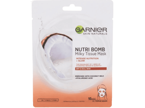 מסכת פנים עם חלב קוקוס | חומצה היאלורונית | 28 גרם | גרנייה | Garnier