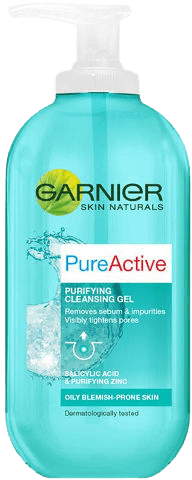 גל ניקוי לפנים | מכיל חומצה סליצילית אבץ | לעור מעורב עד שמן | גרנייה | Garnier