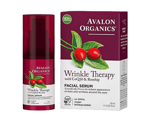 סרום פנים לטיפול בקמטים | מועשר בשמן פרי הורד COQ10 | מכיל 16 מל | אבלון אורגניקס | AVALON ORGANICS