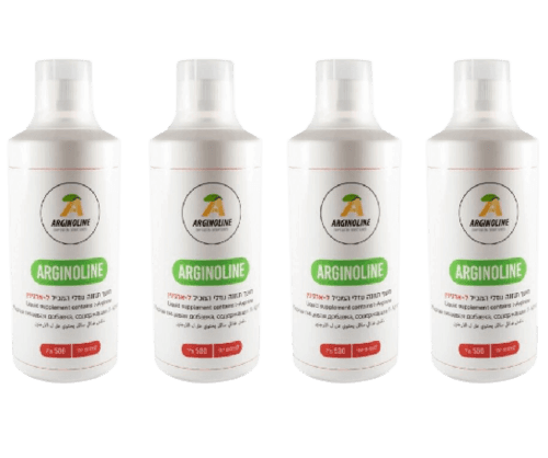מארז רביעיה | ארגינולין | ל-ארגינין נוזלי בטעם תות | מכיל 500 מל | ארגינולין | Arginoline
