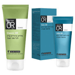 מבצע מארז דוקטור עור - פילינג גרגירים עדין לכל סוגי העור + קרם לחות לעור רגיש אדמומי ומגורה | ד"ר עור | Doctor Or