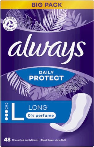 מגני תחתון לונג ללא ניחוח | מכיל 48 יחידות | always Long 0 perfume | אולוויז | always