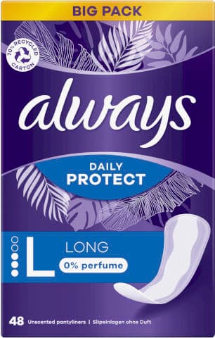 מגני תחתון לונג ללא ניחוח | מכיל 48 יחידות | always Long 0 perfume | אולוויז | always