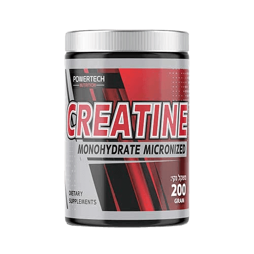 אבקת קריאטין למתאמנים 200 ג | ללא טעם | פאוורטק | Powertech