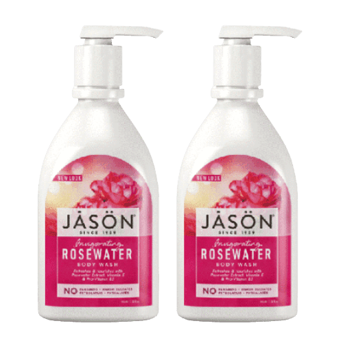 מבצע זוגי | גייסון סבון גוף מי ורדים מרענן | מכיל 887 מל | גל רחצה מי ורדים - ללחות והזנה עמוקה של העור | JASON גייסון | JASON
