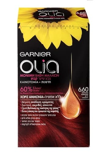 צבע שיער גרנייה | ללא אמוניה | אדום אינטנסיבי 660 | olia | גרנייה | Garnier