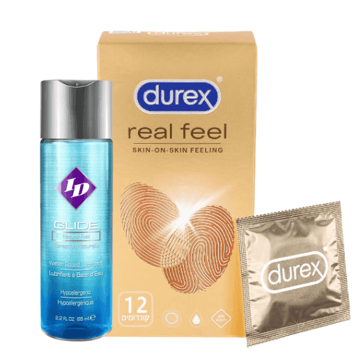 גלייד | חומר סיכה | על בסיס מים | 65 מל | דורקס | 12 יחידות | RealFeel דורקס | Durex