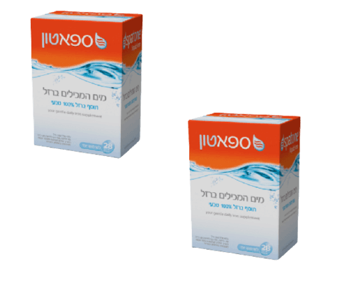 ספאטון - מבצע זוגי | מים המכילים ברזל | 28 אריזות אישיות | תוסף ברזל 100 טבעי | Spatone