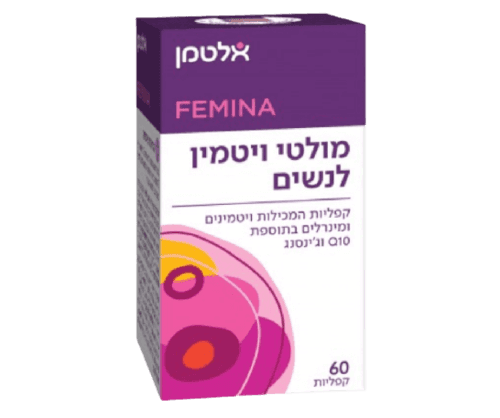 מולטי ויטמין לנשים | בתוספת Q10 וגינסנג | מכיל 60 קפליות | אלטמן | ALTMAN
