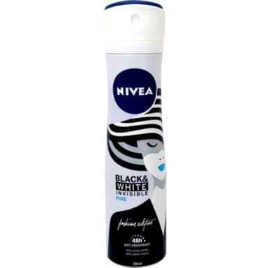 דאודורנט ספריי אנטי פרספירנט שקוף - 150 מל - BLACK WHITE ניוואה | NIVEA