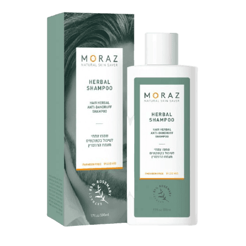 שמפו טבעי | לקשקשים | מכיל 500 מל | מצמח רוזמרין | מורז | Moraz