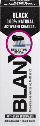 בלאנקס | משחת שיניים | 75 מל | משחת שיניים פחם שחורה להלבנה אקספרס