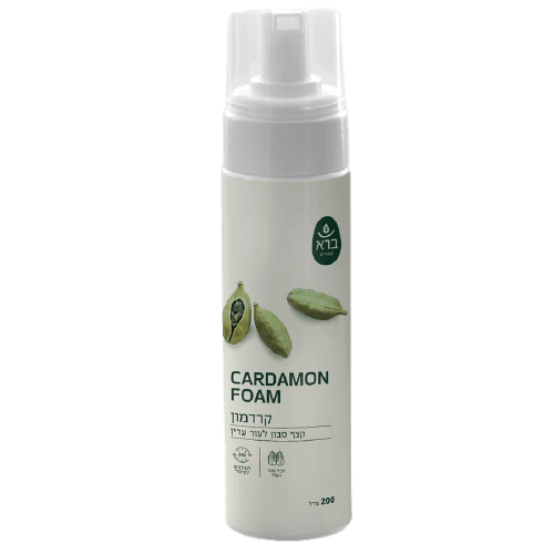 קרדמון | קצף סבון | לעור עדין | מכיל 200 מל | לכל סוגי העור | לשימוש יומיומי | ברא צמחים | BARA