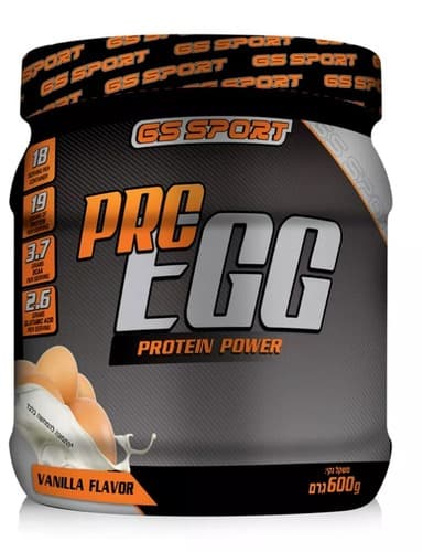 אבקה להכנת משקה על בסיס חלבון ביצה | בטעם וניל | מכיל 600 גרם | 18 מנות הגשה | GS SPORT