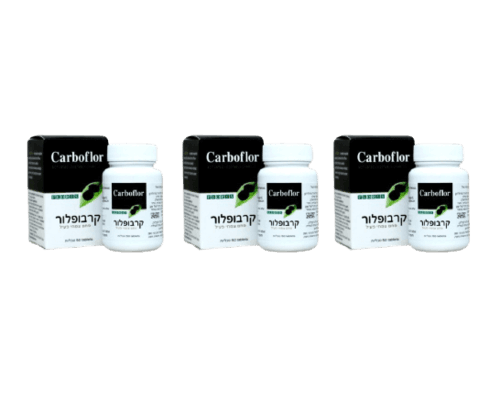 קרבופלור פחם צמחי פעיל 150 כמוסות | מבצע שלישיה | פלוריש הדס | Floris Hadas
