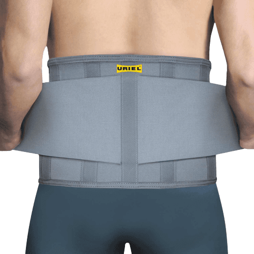 חגורת גב סגירה כפולה בצבע אפור | ITEM 078G אוריאל | מידה L | חגורת לאמבו LUMBO Belt אוריאל | URIEL