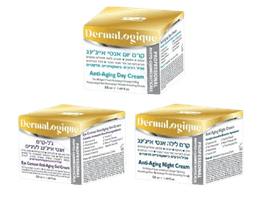סדרת זהב אנטי אייגינג Dermalogique | קרם לילה קרם יום קרם עיניים | דן פארם | Dan Pharm