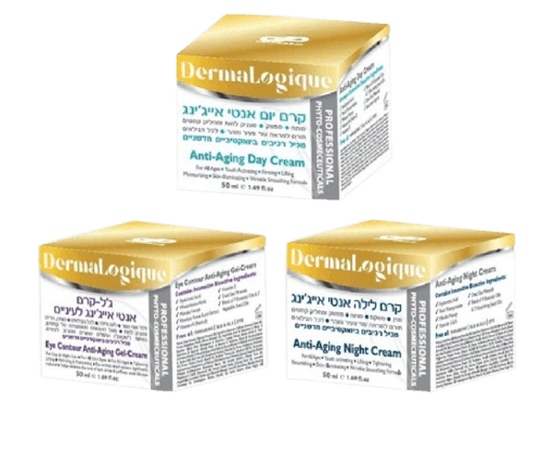 סדרת זהב אנטי אייגינג Dermalogique | קרם לילה קרם יום קרם עיניים | דן פארם | Dan Pharm