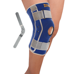 מגן ברך לסיוע במניעת פציעת העשוי ניאופרן לשמירה מקומית של חום גוף וצירי מתכת לתמיכה בתנועת הכיפוף בברך | מידה S אוריאל | URIEL