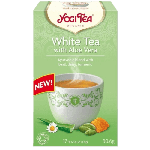 תה עם צמחים ותמצית אלוורה להכנת משקה בחליטה אורגנית | מכיל 17 שקיקים | YOGI TEA