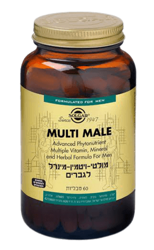 מולטי ויטמין מינרל לגברים | מכיל 60 טבליות | מתאים לצמחונים וטבעונים | סולגאר | Solgar