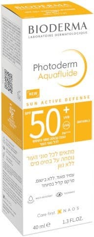 פוטודרם אקוופלואיד | ללא גוון | מבית ביודרמה | SPF50 | מכיל 40 גרם ביודרמה | Bioderma