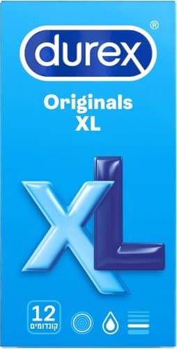 דורקס | מארז קונדומים | Durex Originals XL | מכיל 12 יחידות דורקס | Durex